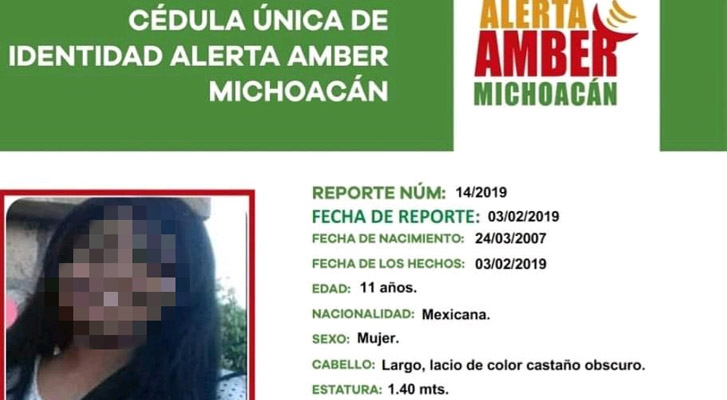 Encuentran sin vida a niña de 11 años reportada como desaparecida en Morelia