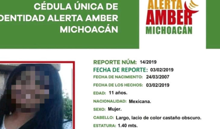 Encuentran sin vida a niña de 11 años reportada como desaparecida en Morelia