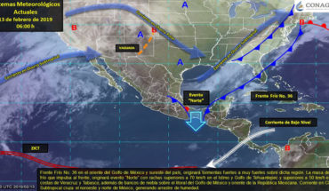 Evento “Norte” en el Golfo de México e Istmo de Tehuantepec, lluvias en el sureste de México