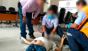 Hombre se intoxica al pintar aljibe del INE en Morelia, Michoacán