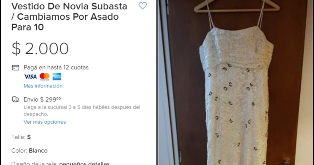 Se divorció y entrega su vestido de novia a cambio de un asado