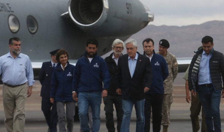 translated from Spanish: El Loa province is officially a disaster zone: Piñera announced Decree