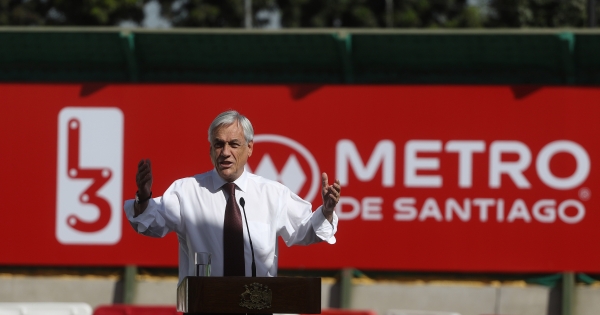 Piñera dio inicio a las obras de extensión de la Línea 3 hasta el centro civico de Quilicura