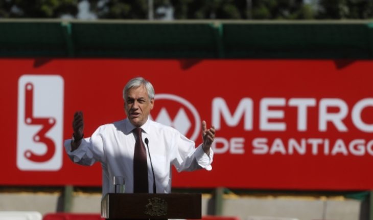 Piñera dio inicio a las obras de extensión de la Línea 3 hasta el centro civico de Quilicura