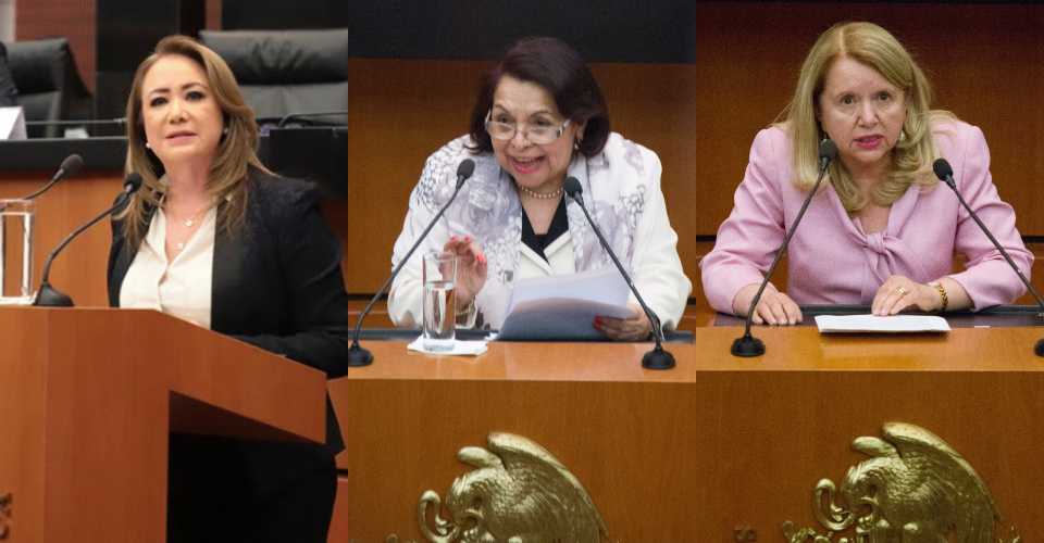 Yasmín Esquivel, Celia Maya y Loretta Ortiz, candidatas a ministra de la Suprema Corte de Justicia de la Nación.