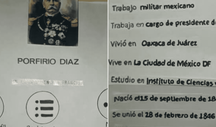 translated from Spanish: Children create Facebook profile to Porfirio Diaz in paper