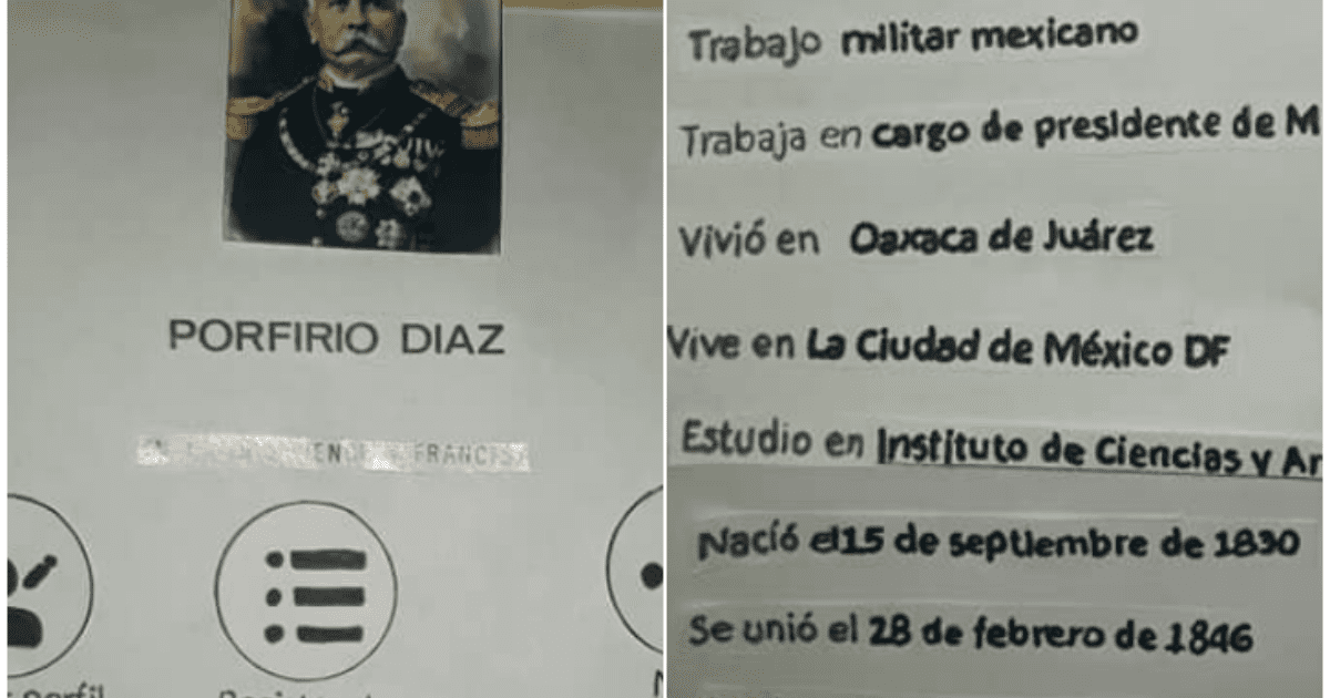 Children create Facebook profile to Porfirio Diaz in paper
