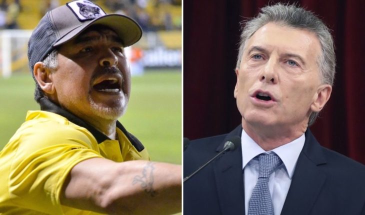 translated from Spanish: Diego Maradona criticized the speech of Mauricio Macri and pointed to guided