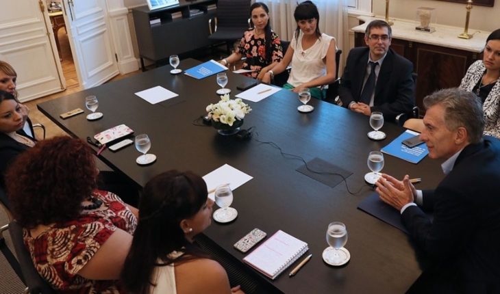 translated from Spanish: Macri took part in a meeting on prevention of pregnancy teens