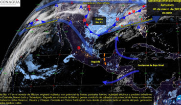 translated from Spanish: Rains in the North of the country and in the Gulf of Mexico