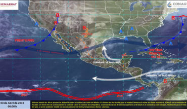 Ambiente caluroso en gran parte del país, vientos fuertes en la Península de Yucatán, norte y oriente de México