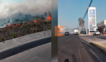Se registra fuerte incendio de pastizal cerca de la Uvaq en Morelia