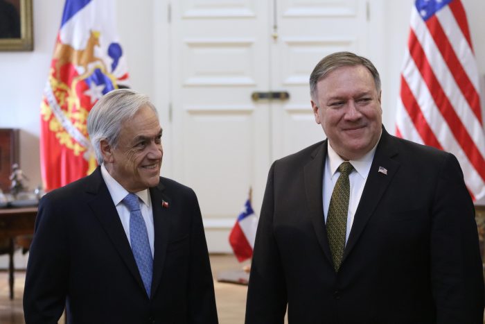 Mike Pompeo thanked Pinera "being a leader for the Venezuelan people"