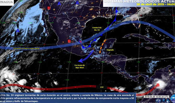 translated from Spanish: Storms in the southeast of Mexico, in the rest of the country will keep the heat wave
