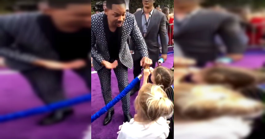 El tierno gesto de Will Smith en la premiere de "Aladdin" con dos niñas que creían que era un genio de verdad