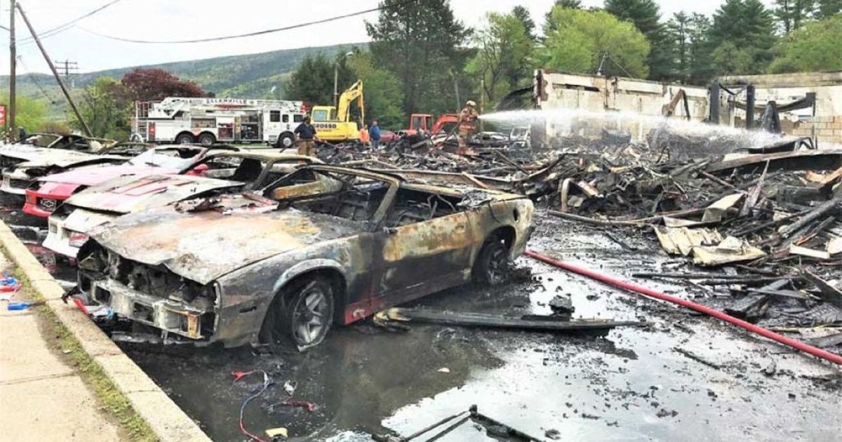 A collection of classic cars was set alight on an HBO series