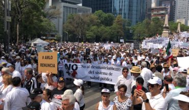 translated from Spanish: Citizens protest against the President