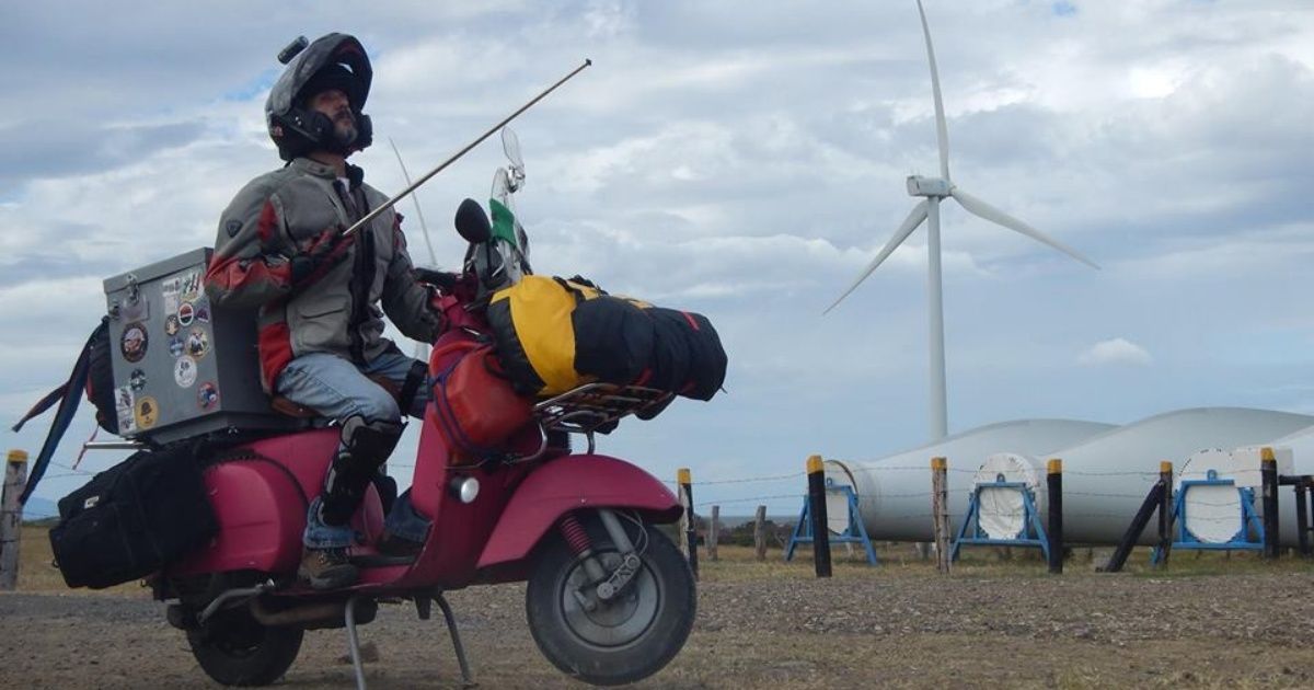 He crossed the mountain range and fulfilled 500 days of travel in his scooter