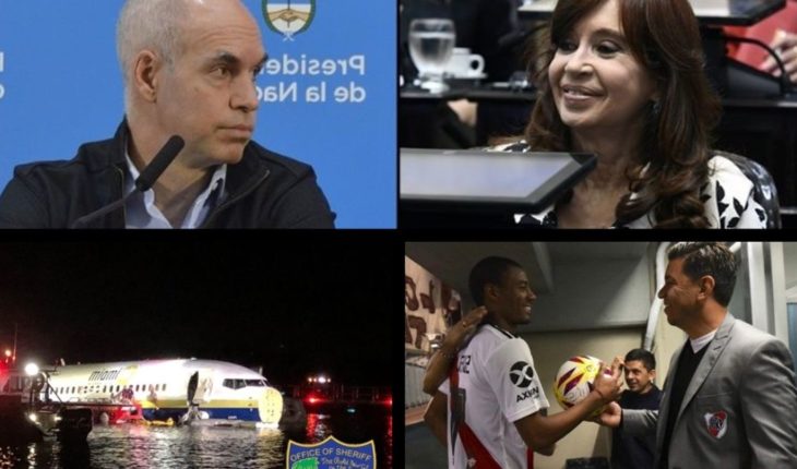translated from Spanish: Meeting of Larreta and Cristina, day of Star Wars, plane fell to the river, Lousteau banc to the UCR, the landslide of River and more…