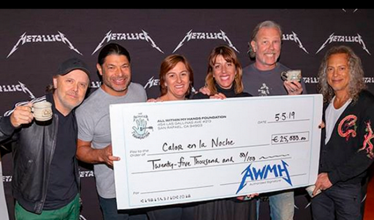 translated from Spanish: The Metallica band donated 118,000 euros for several charities in Spain