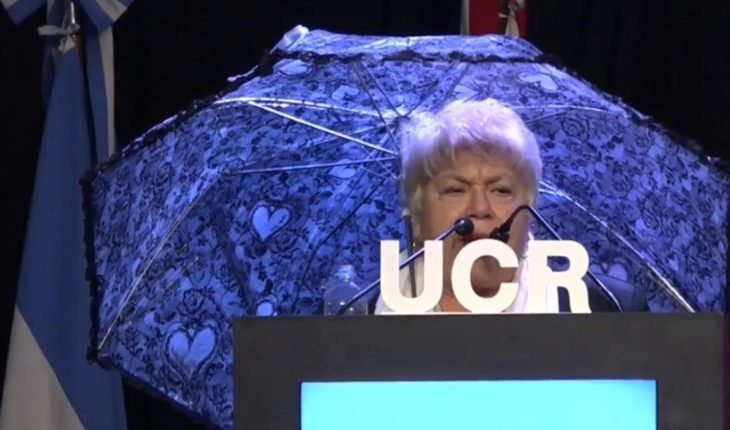 translated from Spanish: The umbrella for “Investment Rain” at the radical Convention