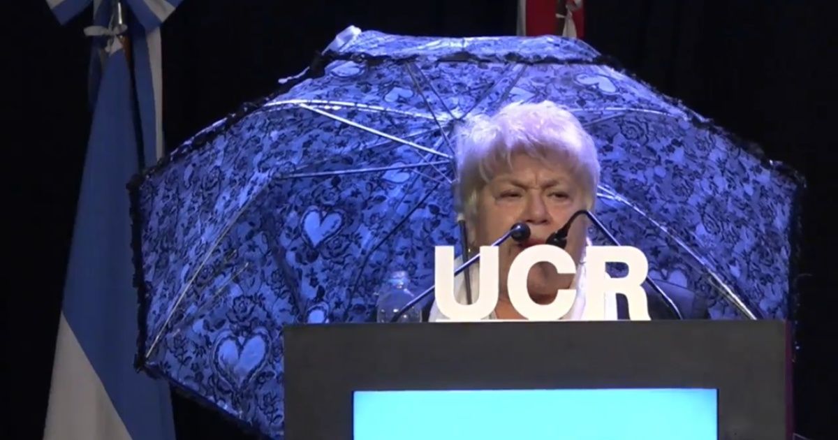 The umbrella for "Investment Rain" at the radical Convention