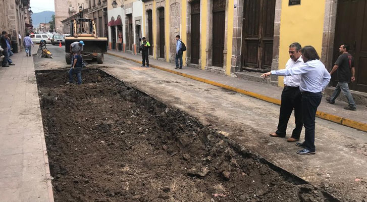 Inician los trabajos de rehabilitación de la calle Corregidora en el Centro Histórico de Morelia