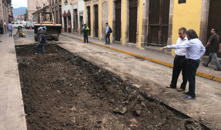 Inician los trabajos de rehabilitación de la calle Corregidora en el Centro Histórico de Morelia