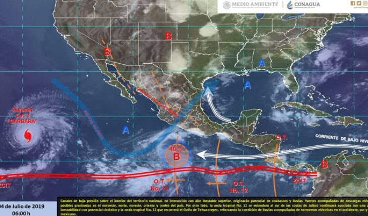 Lluvias muy fuertes en el norte, oriente y centro de México