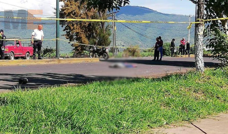 Motociclista muere al derrapar su unidad en Los Reyes, Michoacán