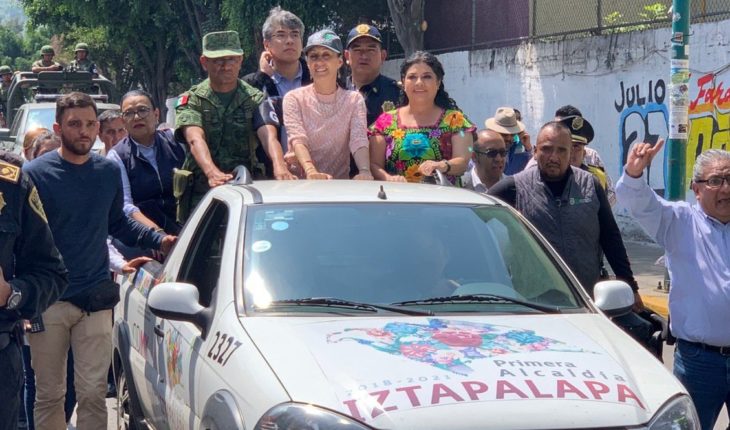 translated from Spanish: 450 elements of the National Guard arrive in Iztapalapa