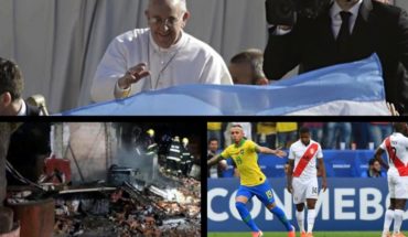 translated from Spanish: Pope Francis wants to come to Argentina, fire in Pilar, Brazil and Peru define the Copa America and much more…