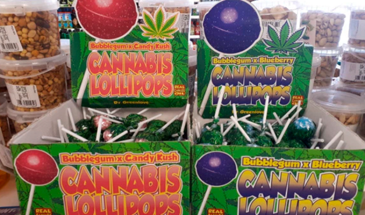 translated from Spanish: Tourists are surprised to find marijuana popsicves in a supermarket in Spain