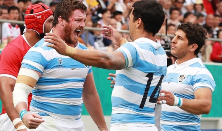 translated from Spanish: The Pumas beat Tonga at the 2019 Japan Rugby World Cup and are now going around England