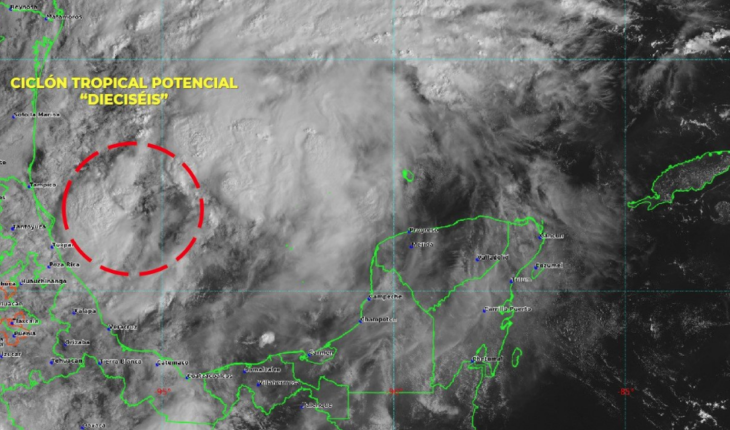 Se forma el ciclón tropical potencial 16 en Golfo de México