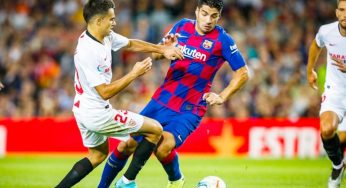 Suárez abrió el triunfo de Barcelona ante Sevilla con una chilena infernal