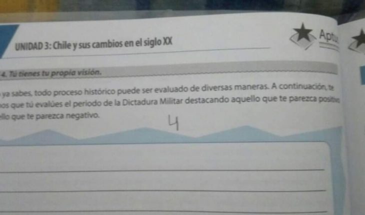translated from Spanish: Controversy over question in history school book asking to assess the “positive and negative” of the dictatorship