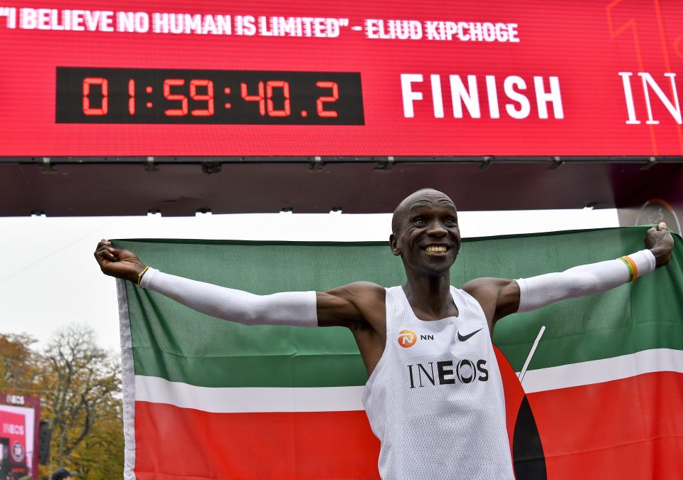 Kenyan Eliud Kipchoge finished marathon in less than 2 hours