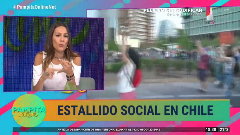 Pampita by situation in Chile: "If the people are reacting like this, it is because there is very great pain"