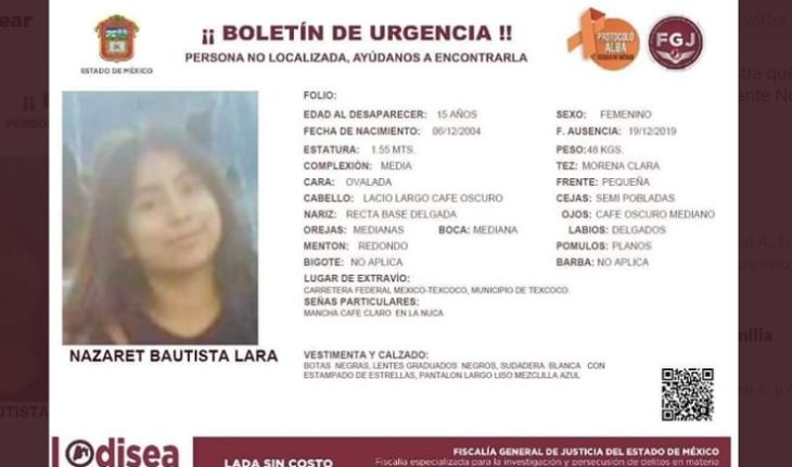 translated from Spanish: Authorities find the body of student Nazareth Baptist