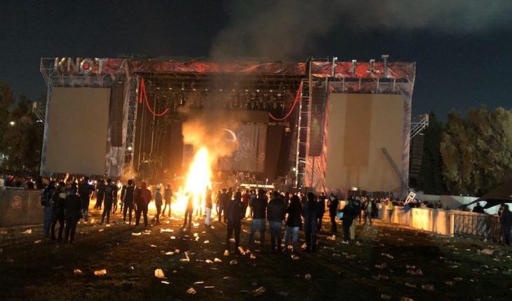translated from Spanish: Fans set fire to Evanescence instruments and Slipknot cancels show at KnotFest