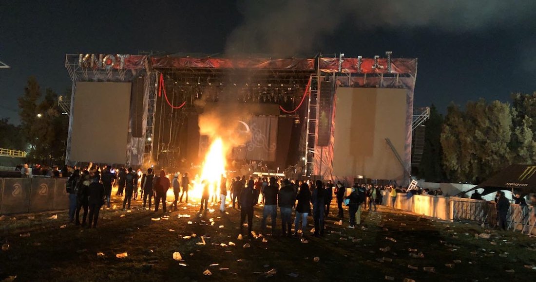 Fans set fire to Evanescence instruments and Slipknot cancels show at KnotFest