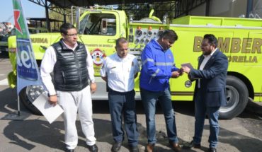 translated from Spanish: Heineken donated a fire truck to Civil Protection and Morelia Firefighters