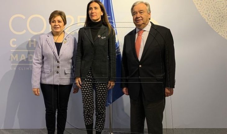 translated from Spanish: Minister Schmidt met with UN Secretary-General for COP25
