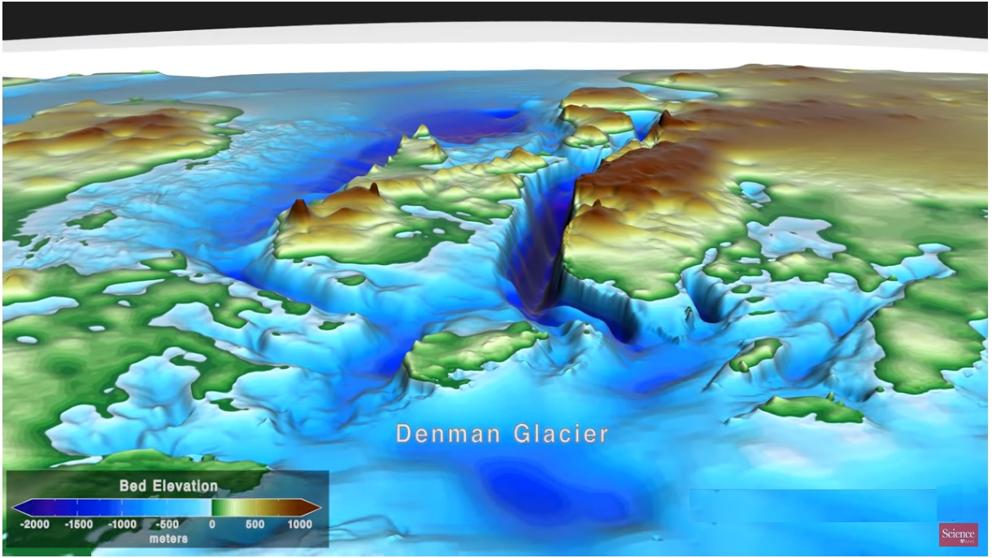 Study shows that the deepest place on earth, located under the Denman Glacier in East Antarctica