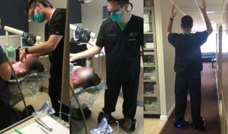 translated from Spanish: Dentist removes a tooth while riding a Hoverboard (Video)
