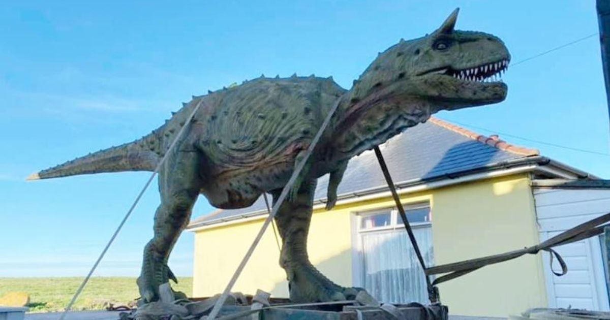 Hombre le compra por error un dinosaurio de seis metros a su hijo