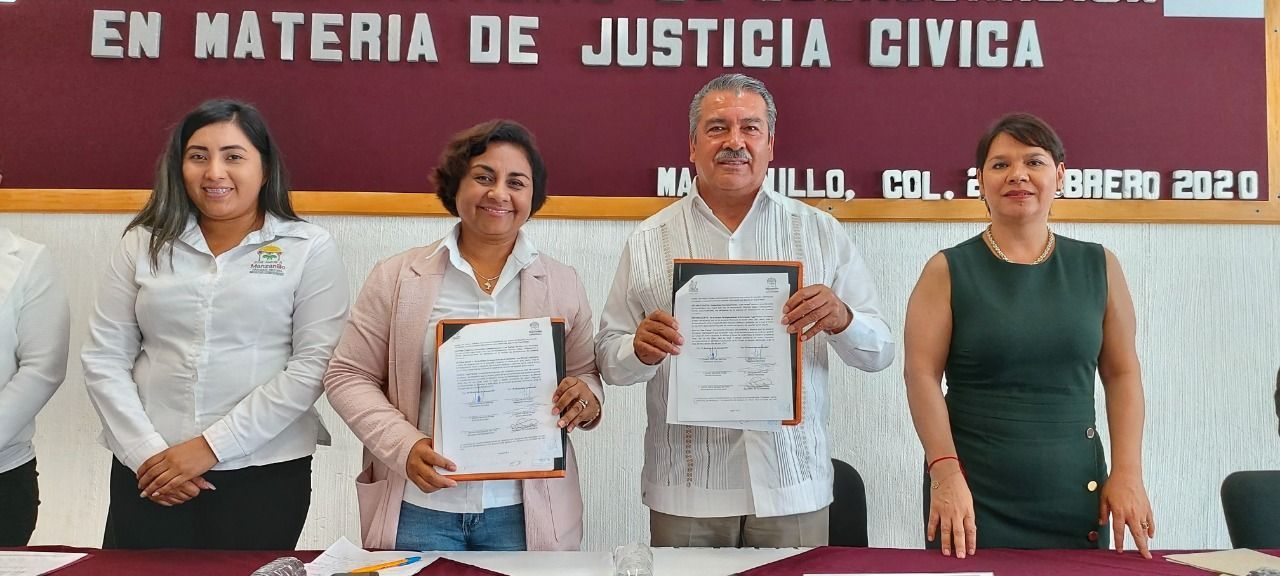 Raúl Morón signa convenio de colaboración entre Morelia y Manzanillo en materia de justicia cívica