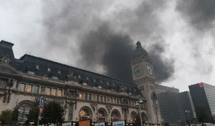Registran fuerte incendio en la estación de trenes, en París (Video)