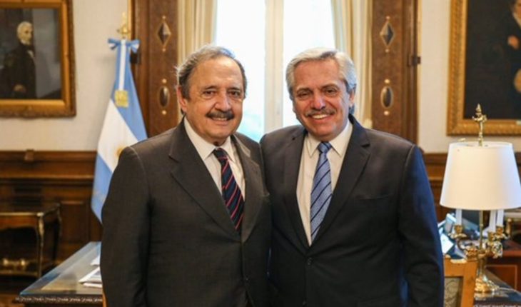 translated from Spanish: Alberto Fernández received Ricardo Alfonsín, future ambassador to Spain